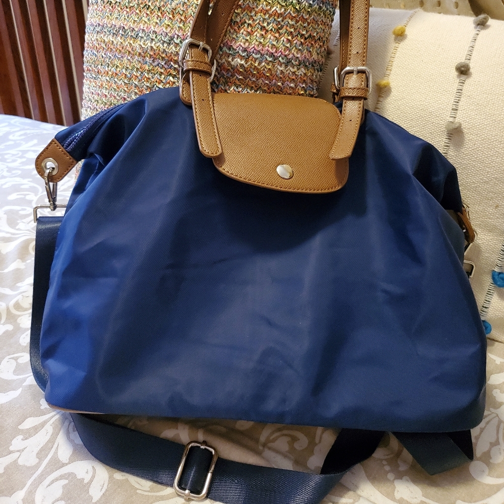 Urban Expressions vegan nylon tote Navy blue NWOT